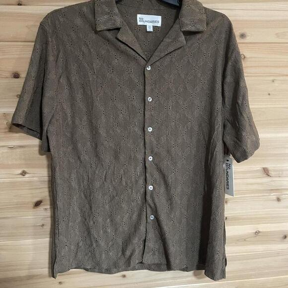 Target Other - Brown Mens Button Up Crochet
